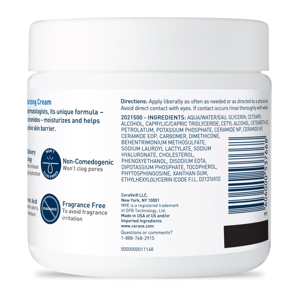 CeraVe Moisturizing Face & Body Cream for Normal to Dry Skin 16oz